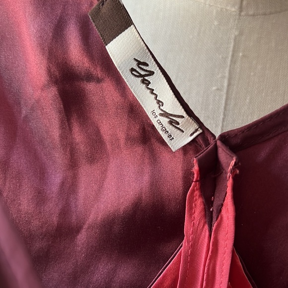 Yana K Los Angeles 100% Silk Maroon / Coral Womens Slip Dress Size 2 - Picture 5 of 10